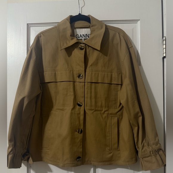 Ganni Women's Brown Utility Jacket, size 36 or US Small - Picture 1 of 10